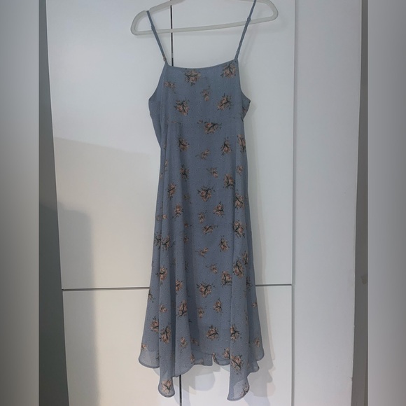 NWOT Topshop Size 8 Baby Blue Floral Print Summer Vacation Party Slip Midi Dress - Picture 2 of 6